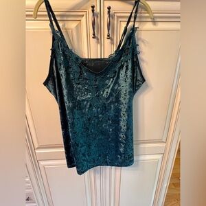 Velvet camisole with adjustable straps
